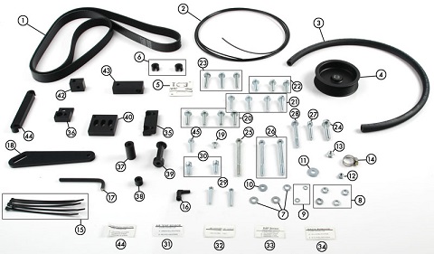 Jackson Racing DC5 RSX Supercharger Kit component diagram 1